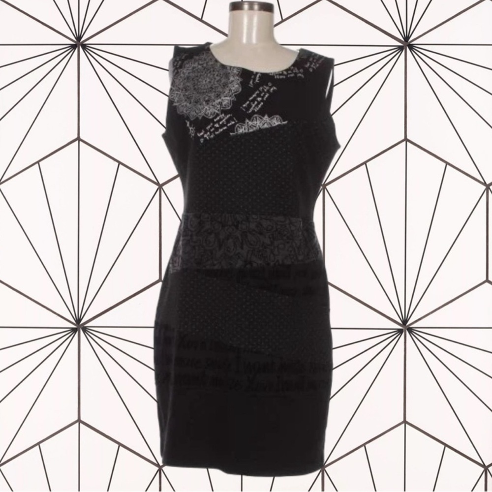 NWT DESIGUAL
NATALIE WOMEN’S DRESS 19WWVK96-2000 Elegant Black Sleeveless Dress - Picture 2 of 6